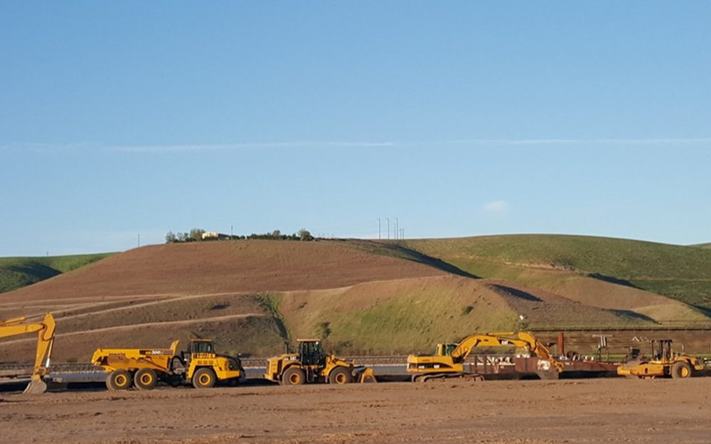 WCI equipment fleet on a mass grading and excavation project in the Lewiston area